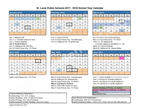 St. Lucie County School District Calendars – Fort Pierce, FL