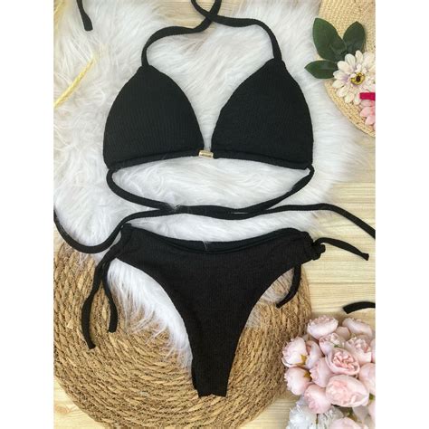 Biquini Feminino BOJO Fio Duplo Cortininha Bikini Feminino Forrado