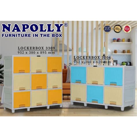 Jual LEMARI PLASTIK NAPOLLY LOCKER BOX SUSUN 3 TRIPLE FLIP MEJA TV