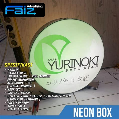 Jual Neon Box Akrilik Bulat Logo Nyala Neon Box Murah Neon Box Sisi