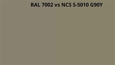 Ral 7002 Vs Ncs S 5010 G90y Ral Colour Chart Uk