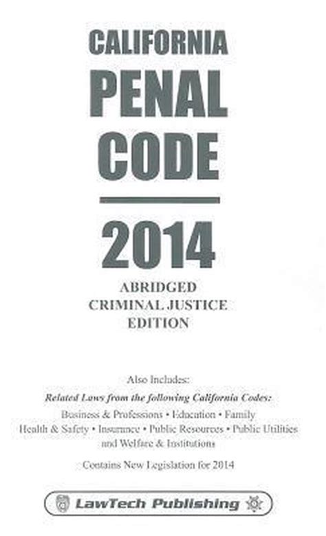 California Penal Code Not Available Boeken Bol