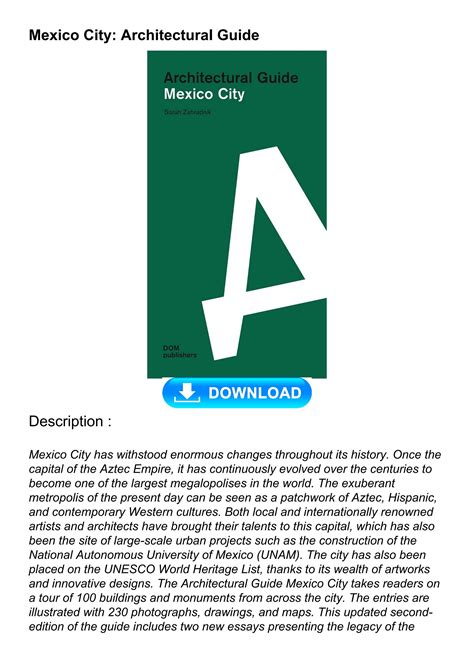 $PDF$/READ/DOWNLOAD Mexico City: Architectural Guide by asebedokiracofeqa - Issuu