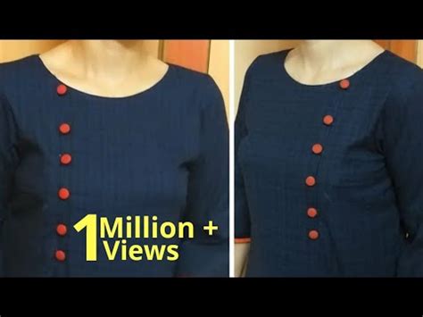 Simple And Easy Boat Neck Design With Buttons Cutting And Stitching