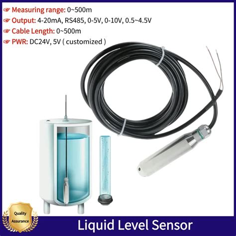 Upgraded Liquid Oil Water Level Sensor Probe 4 20ma Dc24v Submersible Liquid Level Transmitter