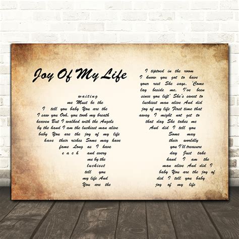 John Fogerty Joy Of My Life Man Lady Bride Groom Wedding Song Lyric ...