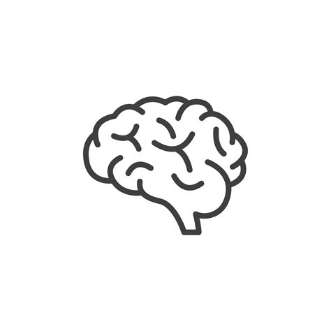 Vector sign of the brain symbol is isolated on a white background. brain icon color editable ...