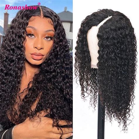 Perruque Br Silienne Boucl E En U Sans Colle Pour Femme Noire Cheveux