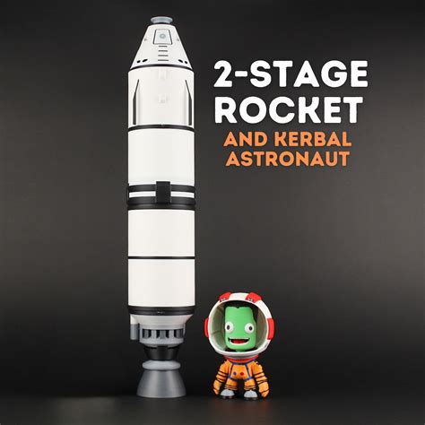 2-stage Rocket Kerbal Space Program KSP With Kerbal Astronaut, 3D ...