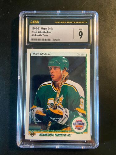 1990 91 Upper Deck Mike Modano All Rookie Team Graded MINT Dallas Stars