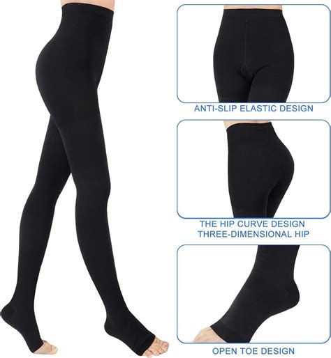 Evolyline Medical Compression Tights 20 30 Mmhg Open Toe Pantyhose For Women And Men Graduated