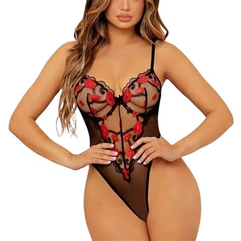 Aukuu Set Corsage Bh Set Sexy Dessous Sexy Damen Spitze Netzstoff Rote