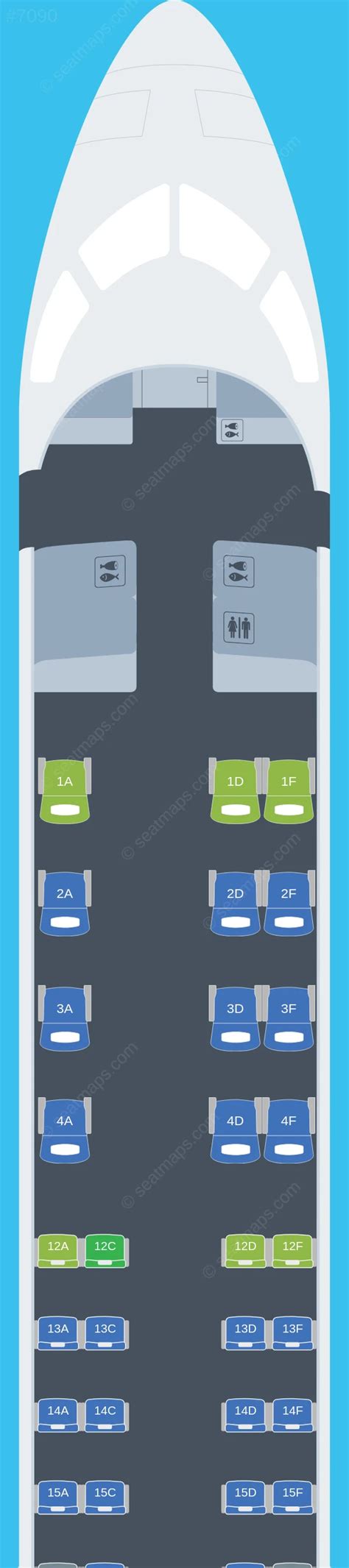 Seat map of Air Canada Bombardier CRJ-900 aircraft