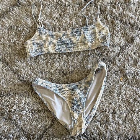 Slightly Discolored Triangl Bikini With Blue Depop