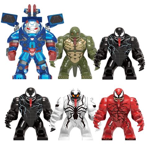 Big Lizard Anti Venom Carnage Riot Venom Minifigures Lego Compatible