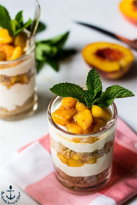 Peach Praline No Bake Cheesecake Parfaits The Beach House Kitchen