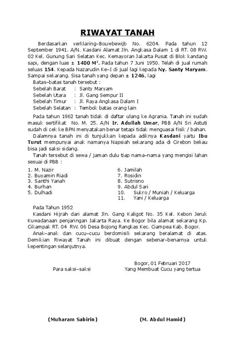 Surat Riwayat Tanah 38 Koleksi Gambar