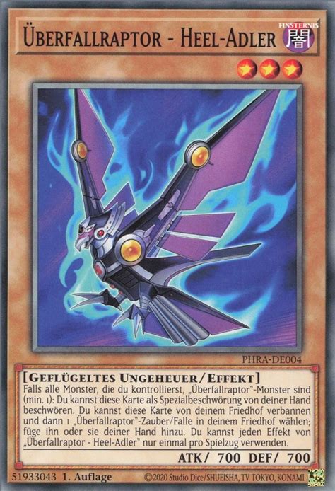 Recollectibles Sammelkarte Yugioh Karte Überfallraptor Heel Adler