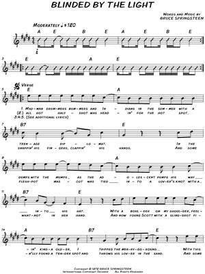 "Blinded by the Light" Sheet Music - 6 Arrangements Available Instantly - Musicnotes