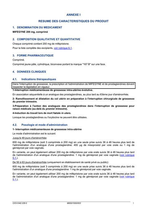 Notice Information De L Utilisateur Mifegyne 200 Mg FAGG