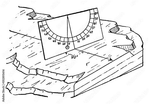 clinometer vintage illustration stock vector adobe stock