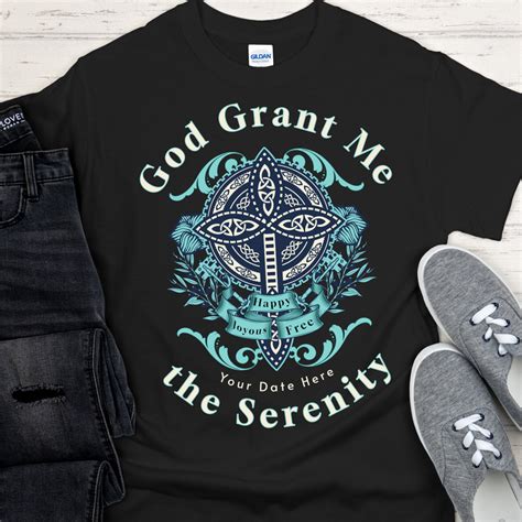 Custom Recovery Tee Inspiring Sobriety God Grant Me The Serenity