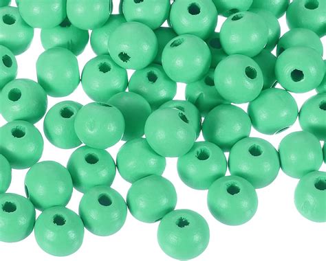 Amazon Uxcell 100Pcs 12mm Colored Natural Wood Beads Large Hole