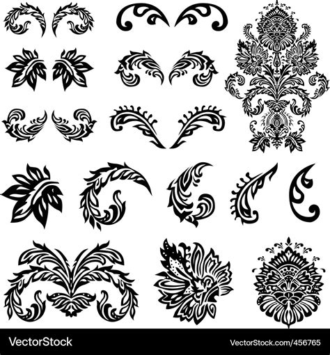 Vector Victorian Ornament Set Royalty Free Vector Image