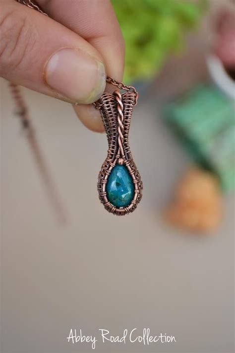 Pendentif En Fil De Chrysocolle Petit Darmure Fil Bijoux De Etsy