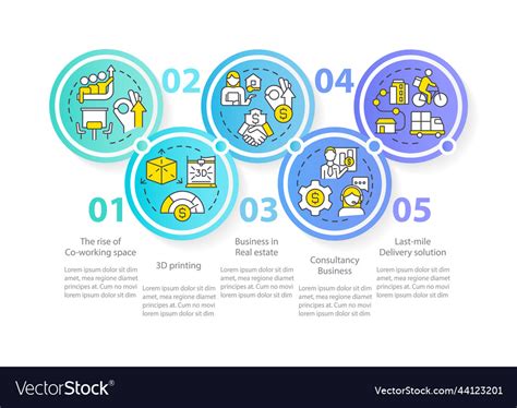 Future business trends blue circle infographic Vector Image