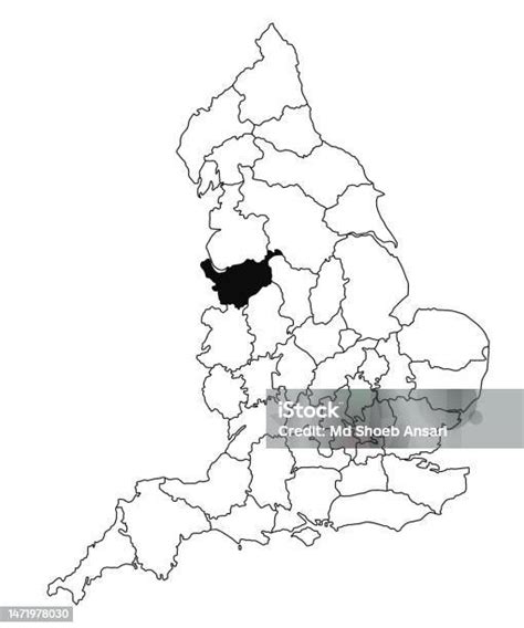 Map Of Cheshire County In England On White Background Single County Map