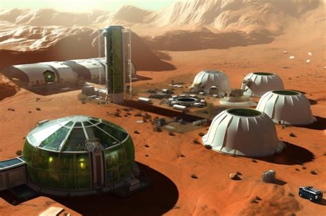 Premium AI Image A Rendering Of Mars Colony In Mars