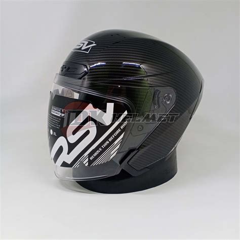 Jual HELM HALF FACE RSV NEW WINDTAIL 2 0 CARBON BLACK GLOSSY ORIGINAL