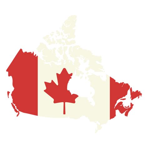 Map Of Canada With The Canadian Flag On It PNG & SVG Design For T-Shirts