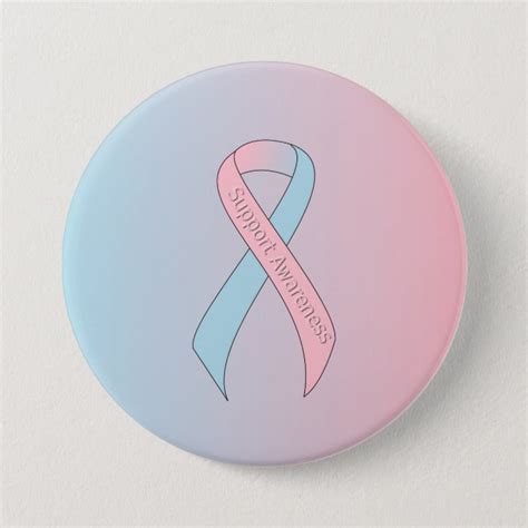 Pink And Light Blue Ribbon Support Awareness 75 Cm Round Badge