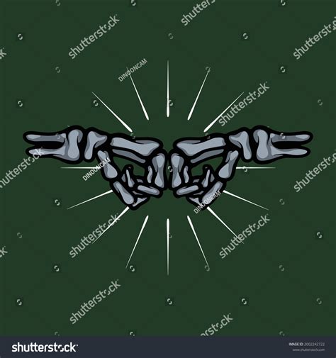 Skeleton hand fist. Conceptual horror, - Royalty Free Stock Vector 2002242722 - Avopix.com