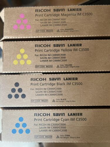 Ricoh Genuine Toner For Im C3500 C3000 842251 842252 842253 842254 Ebay