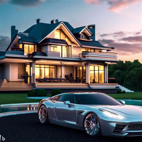 Premium AI Image | Luxury House With Luxur Car Free Photos and Background