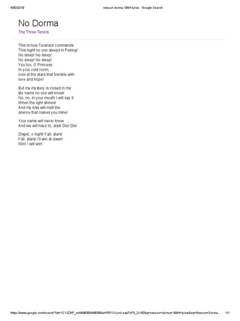 nessun dorma  lyrics google search   art poetry