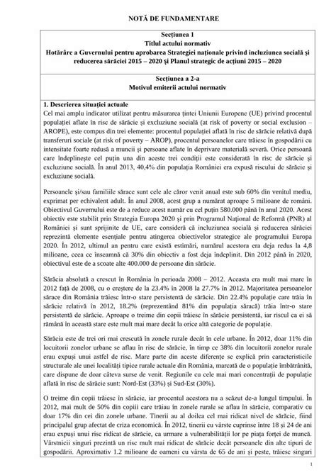 Pdf Nota De Fundamentare Sgg Gov Rosgg Gov Ro Legislativ Docs