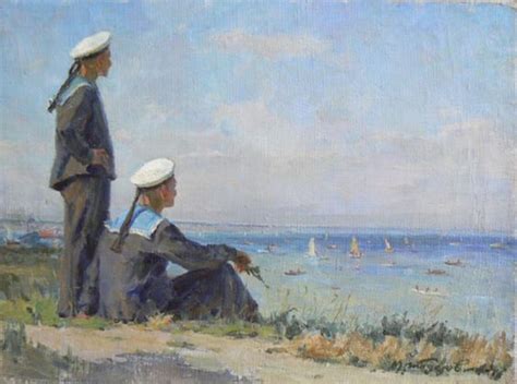 Unknown Artist Russian Sailors 20th Century Oil Canvas Private