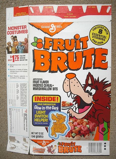 1976 General Mills Fruit Brute Cereal Box W Light Switch Helper Front