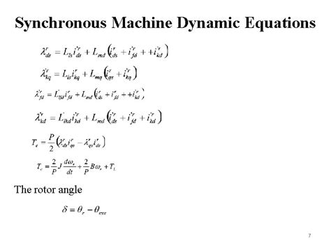 Lecture 2 Synchronous Machines Synchronous Machine Dynamic Equations