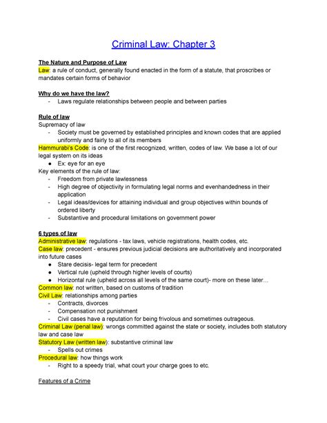 Criminal Justice Chapter 3 Criminal Law Chapter 3 The Nature And Purpose Of Law Law A Rule