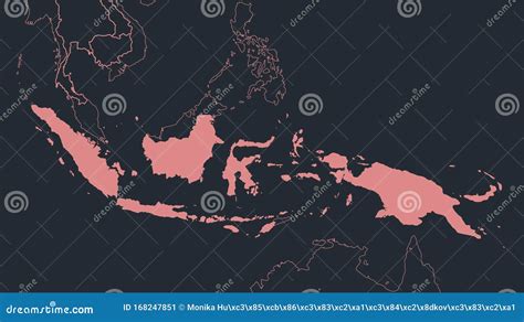 Contorno Do Mapa Infographics Indonesia Desenho Plano Em Branco