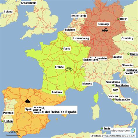 StepMap - Alemania, Francia y Espa?a - Landkarte für Germany