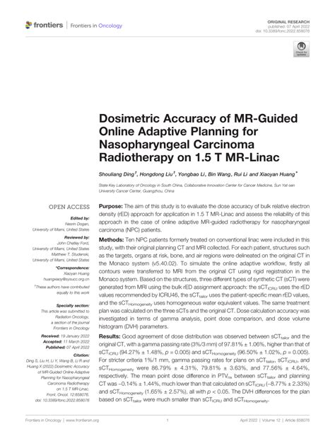 PDF Dosimetric Accuracy Of MR Guided Online Adaptive Planning For