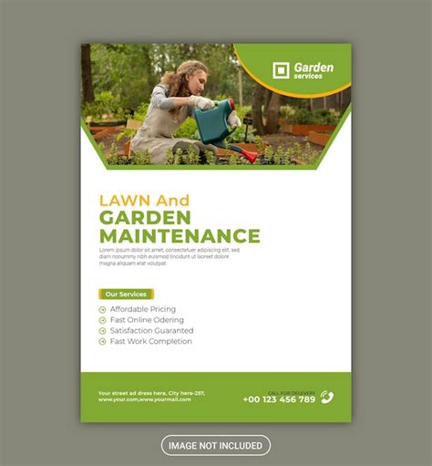 Premium Vector Lawn And Garden Services Flyer Template