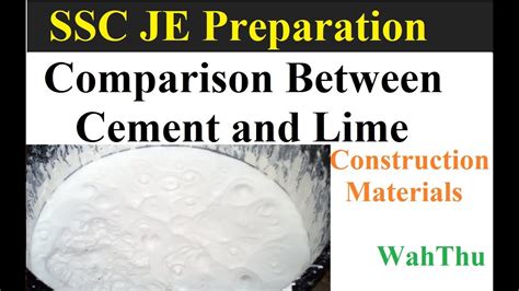 Ssc Je Exam Comparison Between Cement And Lime Construction