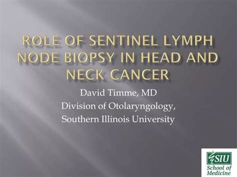 Ppt Role Of Sentinel Lymph Node Biopsy In Head And Neck Cancer